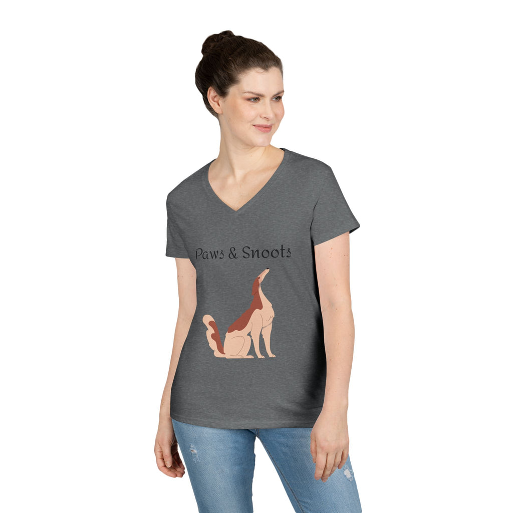 Paws & Snoots Dog Lover V-Neck Tee — "Wear Your Bond" Graphic