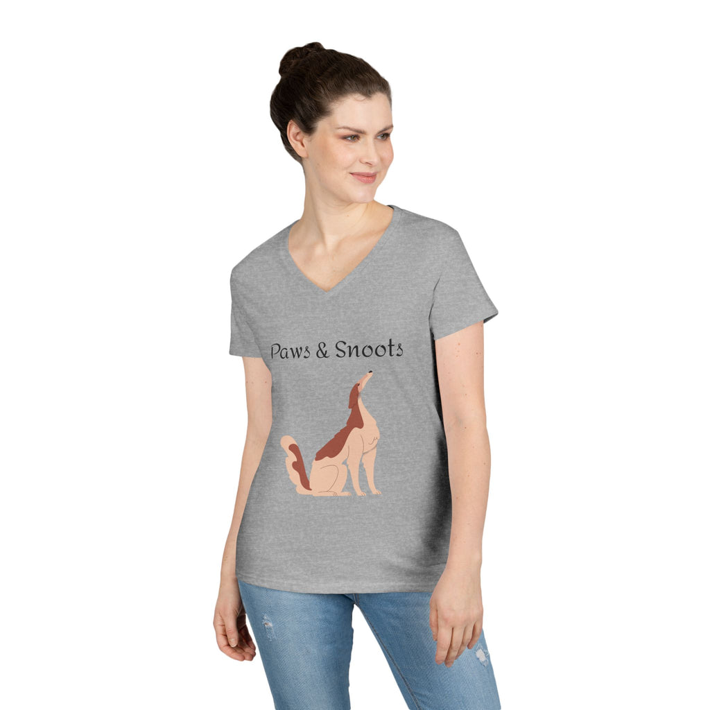 Paws & Snoots Dog Lover V-Neck Tee — "Wear Your Bond" Graphic