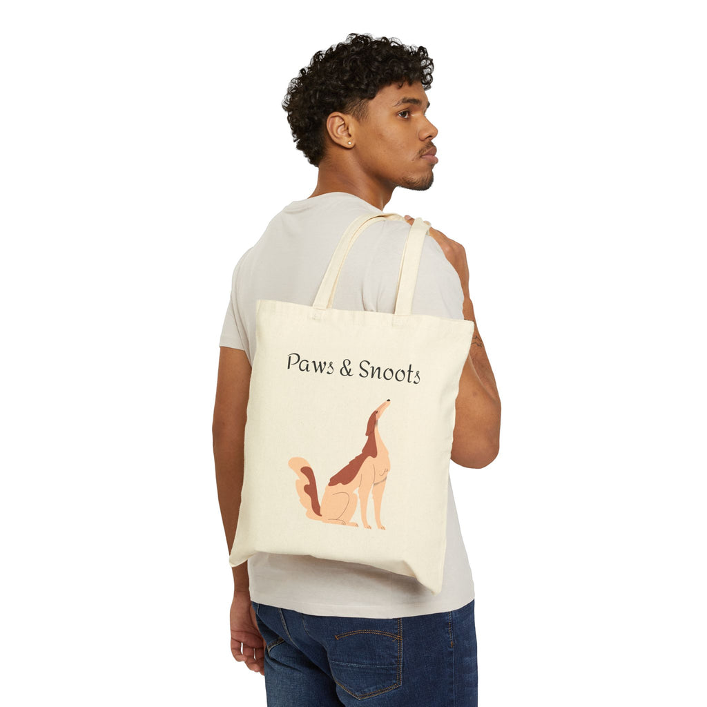 Paws & Snoots Canvas Tote — Cute Howling Fox Dog Illustration Eco Grocery Bag