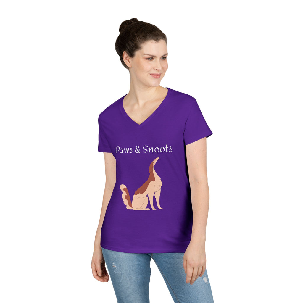 Paws & Snoots Dog Lover V-Neck Tee — "Wear Your Bond" Graphic