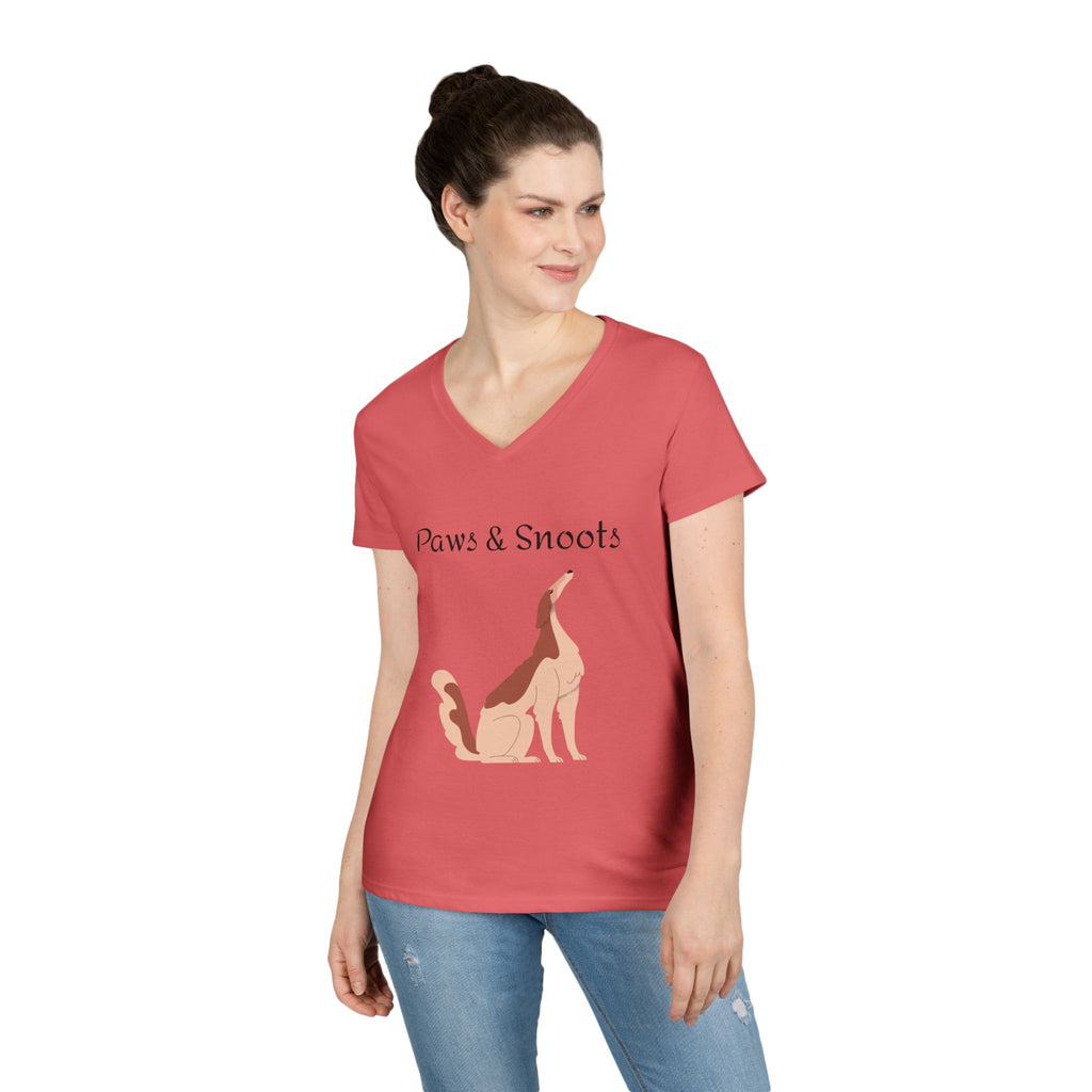 Paws & Snoots Dog Lover V-Neck Tee — "Wear Your Bond" Graphic