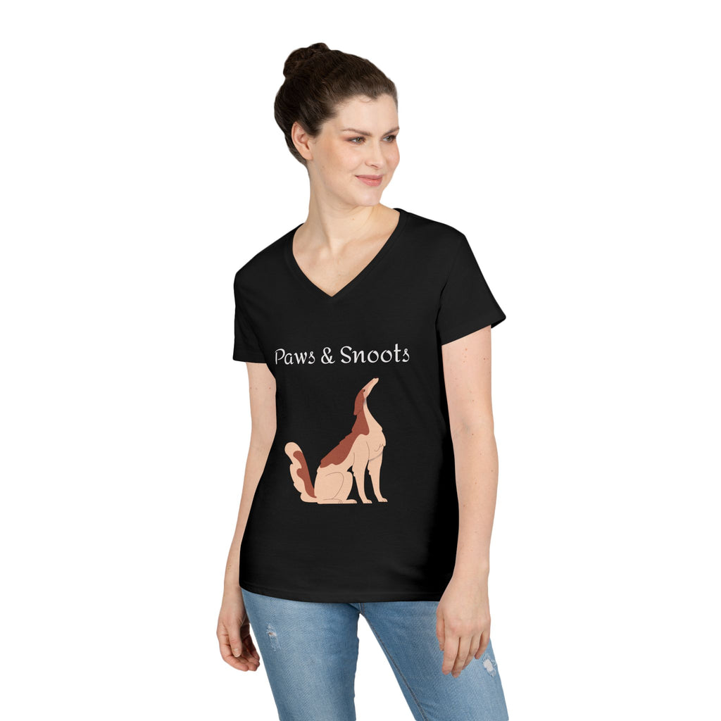 Paws & Snoots Dog Lover V-Neck Tee — "Wear Your Bond" Graphic