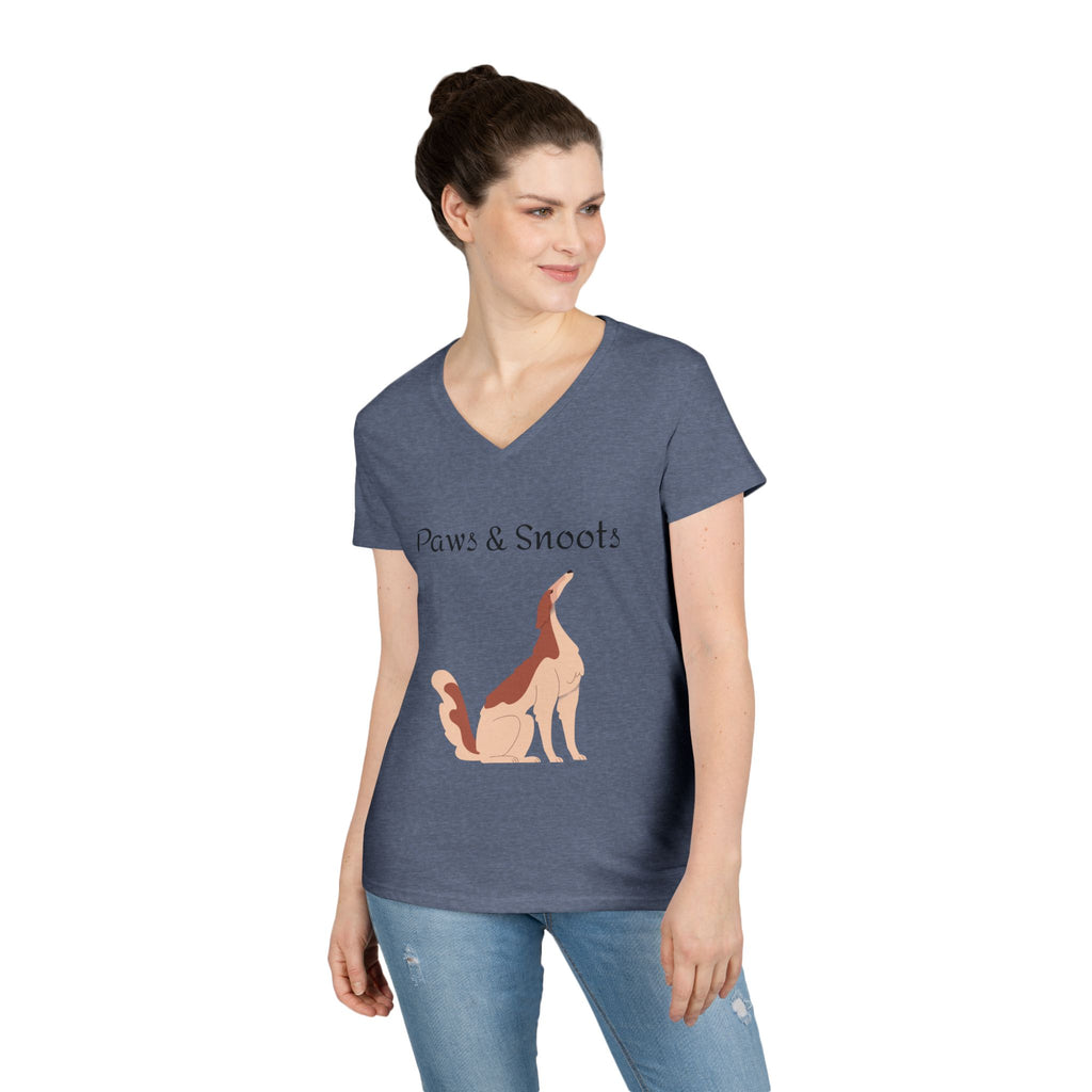 Paws & Snoots Dog Lover V-Neck Tee — "Wear Your Bond" Graphic