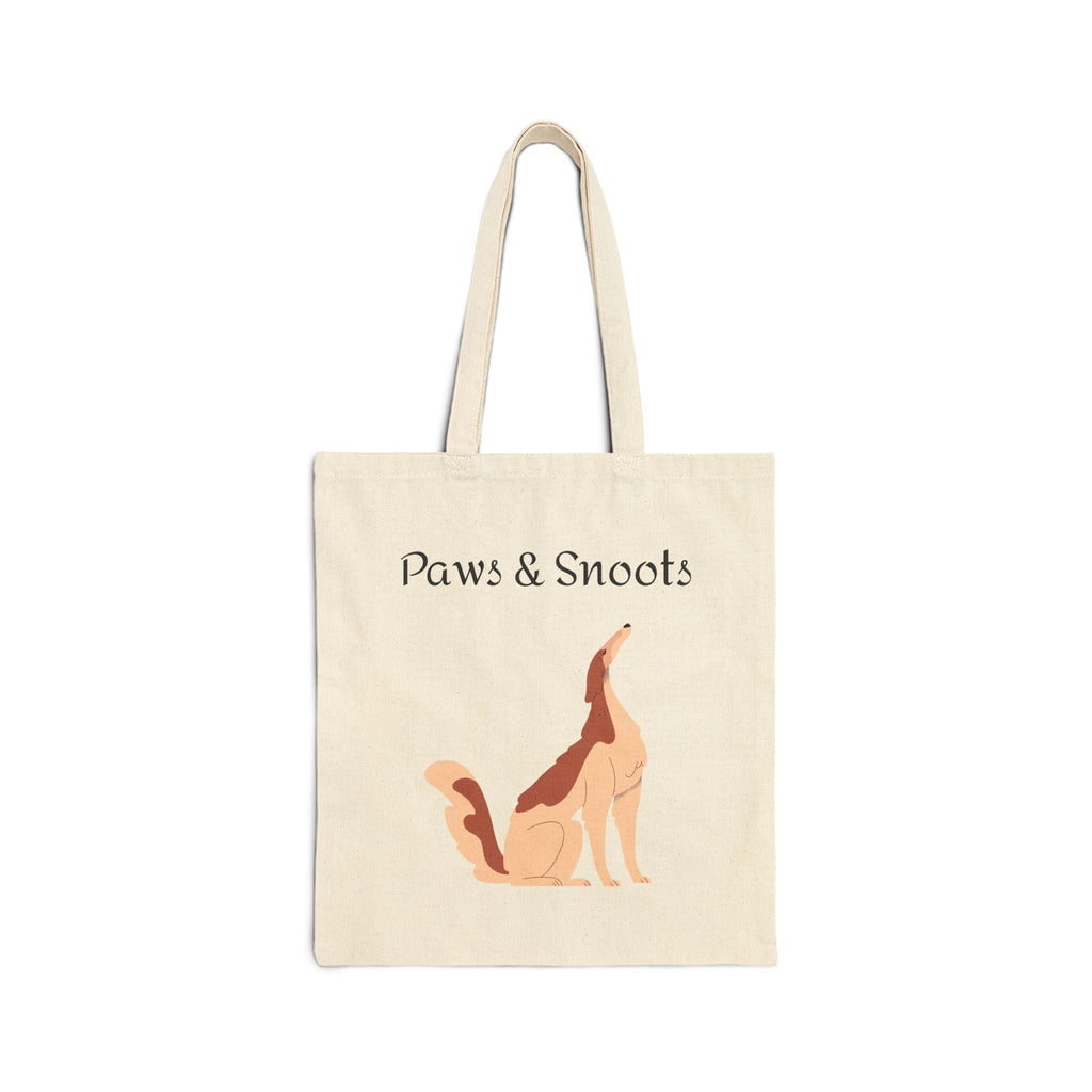 Paws & Snoots Canvas Tote — Cute Howling Fox Dog Illustration Eco Grocery Bag