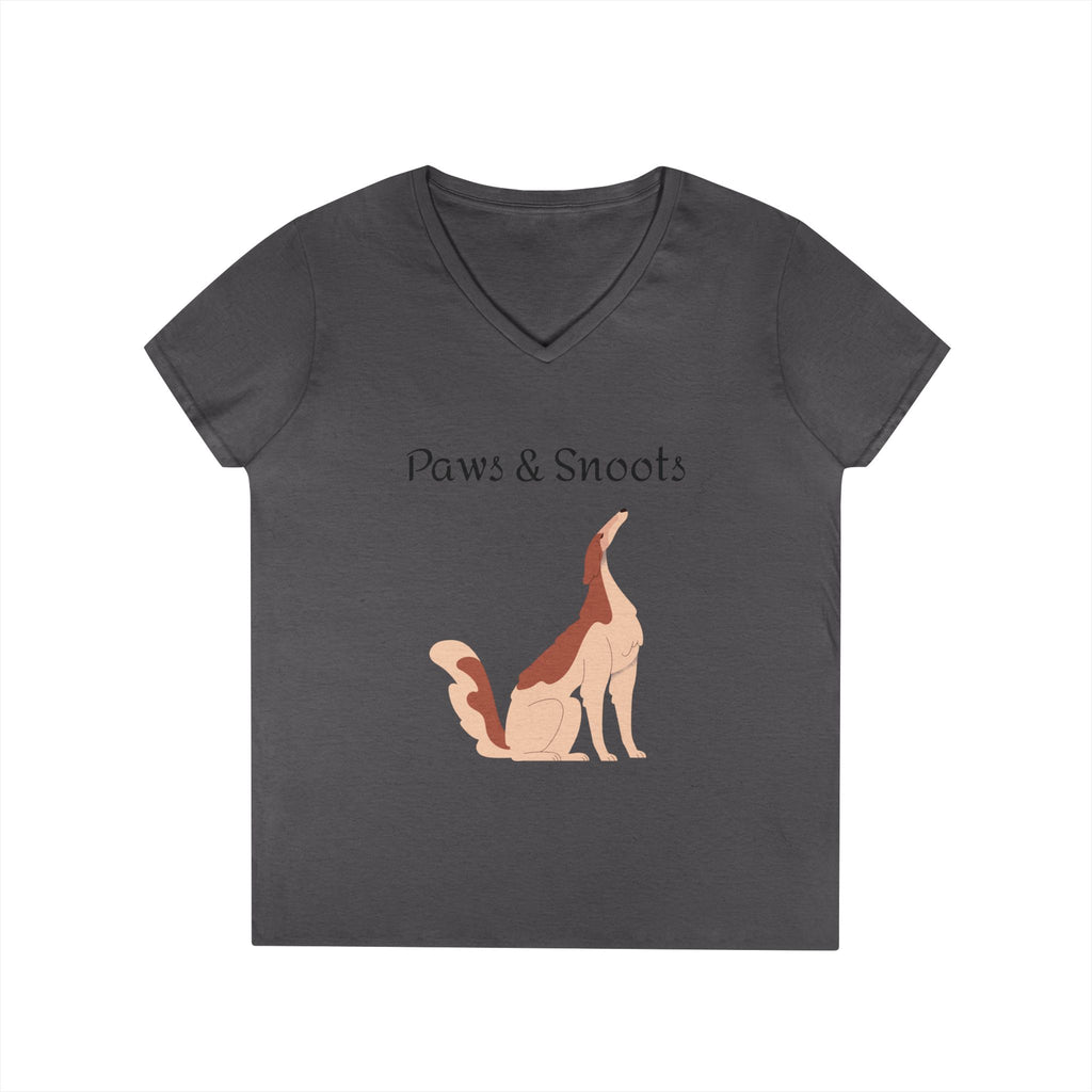 Paws & Snoots Dog Lover V-Neck Tee — "Wear Your Bond" Graphic